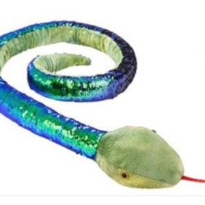 Adventure Planet Plush Snake Sequinimals Toy Green Blue 67” Sequin Reptile Snake